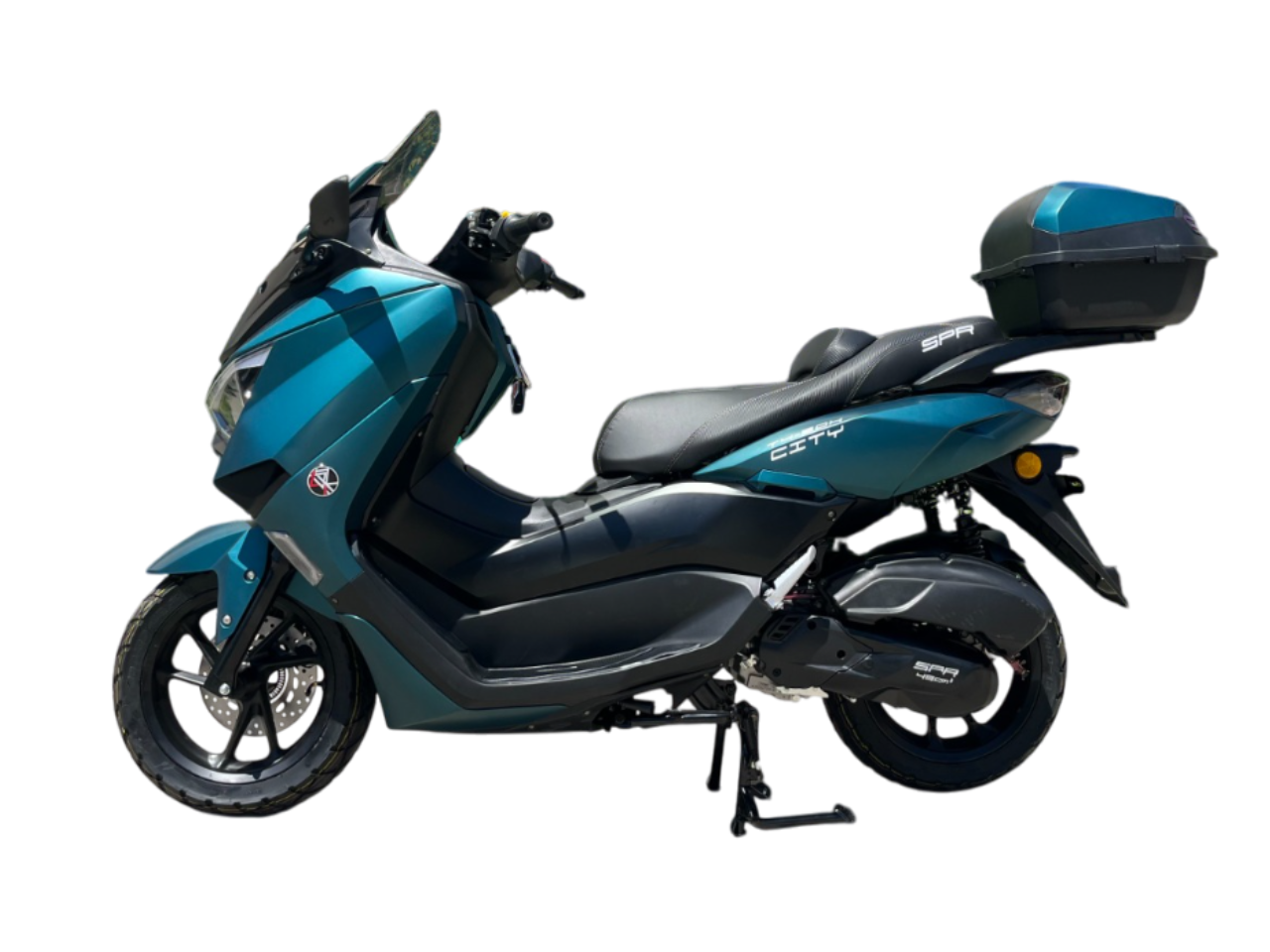 Скутер SPRMOTORS CITY MAX зелёный T4-50H (с кофром)
